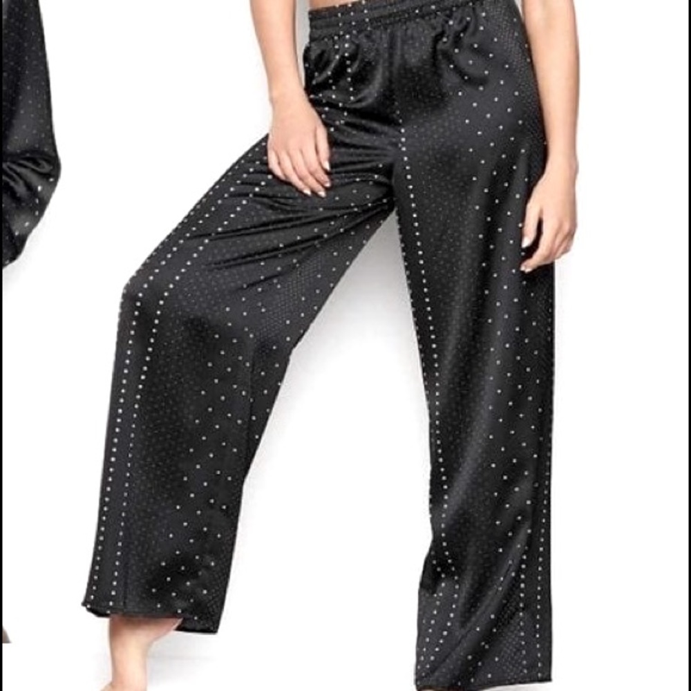 Wide leg satin sleep pants